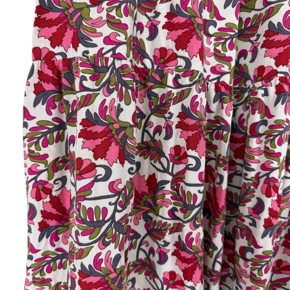 BTFBM Women's Floral Print Ruffle Split Midi Skirt - Bohemian Style - Size M - Picture 7 of 8